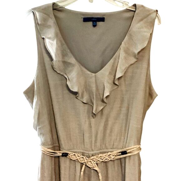 APT. 9 Boho Ruffled V-neck Elastic Waist Macrame Belt Lined Maxi Dress XXL - Picture 7 of 7